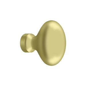 DELTANA 1 1/4 Inch Traditional Solid Brass Egg Knob (Polished Brass Finish)