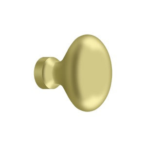 1 1/4 Inch Traditional Solid Brass Egg Knob (Polished Brass Finish)