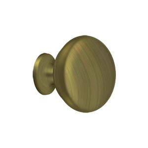 DELTANA 1 1/4 Inch Traditional Solid Brass Round Knob (Several Finishes Available)