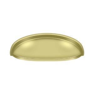 4 1/2 Inch Solid Brass Elongated Shell Cabinet & Furniture Cup Pull (Several Finishes Available) DELTANA