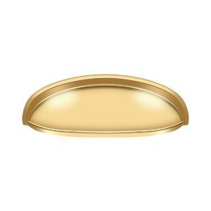 4 1/2 Inch Solid Brass Elongated Shell Cabinet & Furniture Cup Pull (Several Finishes Available)