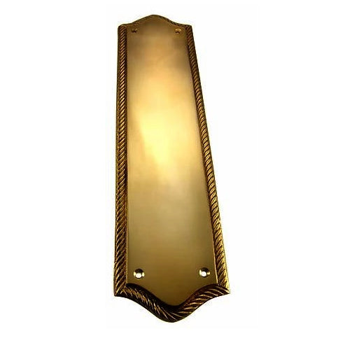 12 Inch Georgian Oval Roped Style Door Push Plate (Antique Brass)