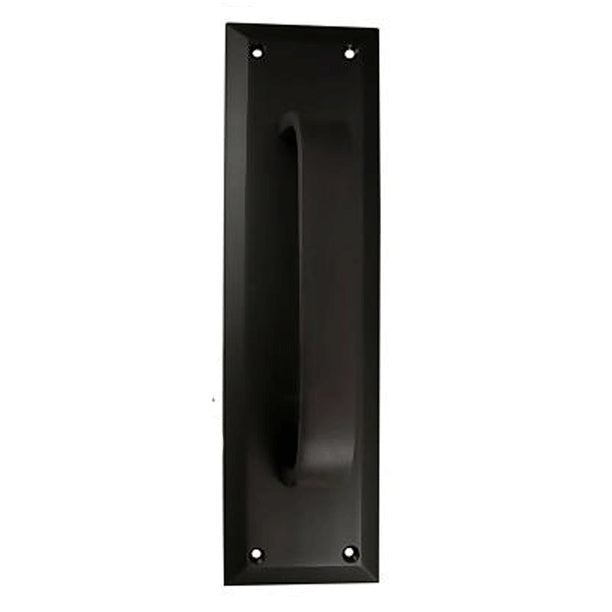 COPPER MOUNTAIN HARDWARE 10 Inch Quaker Style Pull and Push Plate Set (Flat Black Finish)