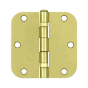 DELTANA 3 1/2 Inch x 3 1/2 Inch Ball Bearing Steel Hinge (Brushed Brass Finish)