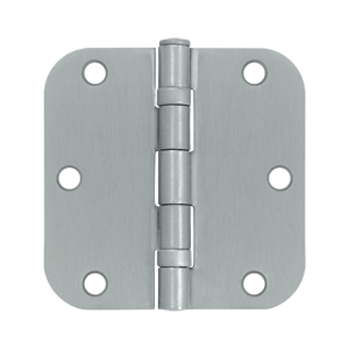 DELTANA 3 1/2 Inch x 3 1/2 Inch Ball Bearing Steel Hinge (Brushed Chrome Finish)