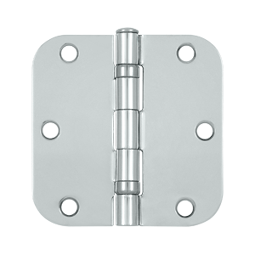 DELTANA 3 1/2 Inch x 3 1/2 Inch Ball Bearing Steel Hinge (Chrome Finish)