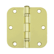 DELTANA 3 1/2 Inch x 3 1/2 Inch Ball Bearing Steel Hinge (Polished Brass Finish)