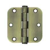 DELTANA 3 1/2 Inch x 3 1/2 Inch Heavy Duty Steel Hinge (Antique Brass Finish)