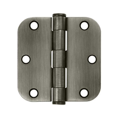 DELTANA 3 1/2 Inch x 3 1/2 Inch Heavy Duty Steel Hinge (Antique Nickel Finish)