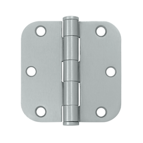 DELTANA 3 1/2 Inch x 3 1/2 Inch Heavy Duty Steel Hinge (Brushed Chrome Finish)