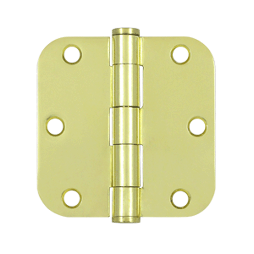 DELTANA 3 1/2 Inch x 3 1/2 Inch Heavy Duty Steel Hinge (Polished Brass Finish)