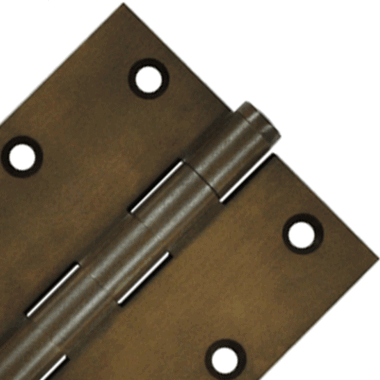 3 1/2 Inch X 3 1/2 Inch Solid Brass Hinge Interchangeable Finials (Square Corner, Bronze Rust Finish)