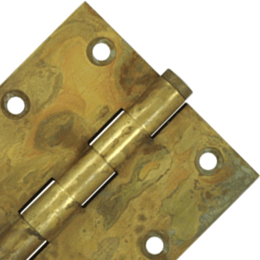3 1/2 Inch X 3 1/2 Inch Solid Brass Hinge Interchangeable Finials (Square Corner, Rust Finish)