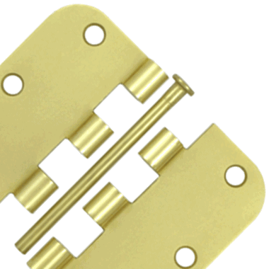 DELTANA 3 1/2 Inch x 3 1/2 Inch Steel Hinge (Brushed Brass Finish)