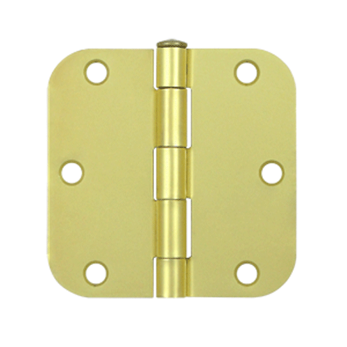 DELTANA 3 1/2 Inch x 3 1/2 Inch Steel Hinge (Brushed Brass Finish)