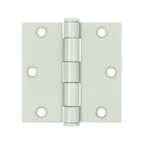 3 1/2 Inch x 3 1/2 Inch Heavy Duty Steel Hinge (White Finish) DELTANA