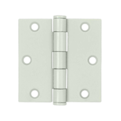 3 1/2 Inch x 3 1/2 Inch Heavy Duty Steel Hinge (White Finish) DELTANA