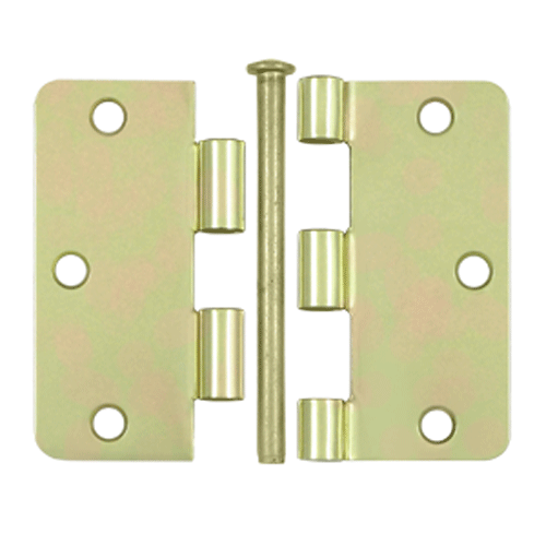 3 1/2 Inch x 3 1/2 Inch Steel Hinge (Zinc Dichromate Finish) DELTANA