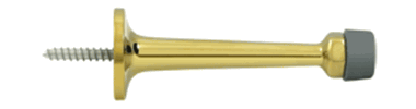 3 1/4 Inch Solid Brass Baseboard Door Bumper (Polished Brass Finish)