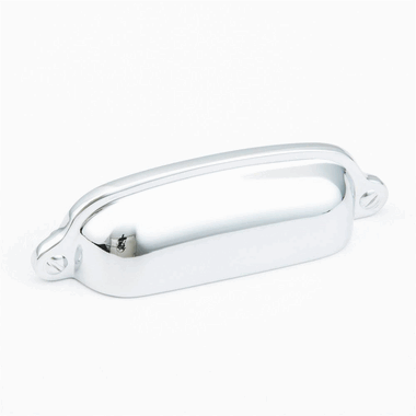 3 3/4 Inch (3 Inch c-c) Country Style Cup Pull (Polished Chrome Finish) SCHAUB