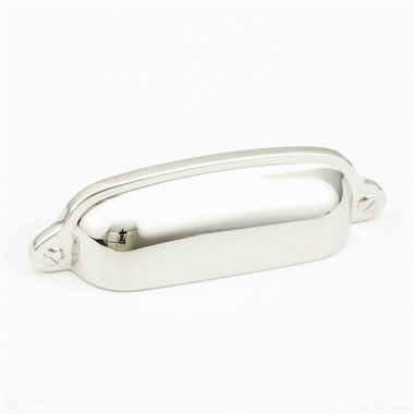 3 3/4 Inch (3 Inch c-c) Country Style Cup Pull (Polished Nickel Finish) SCHAUB