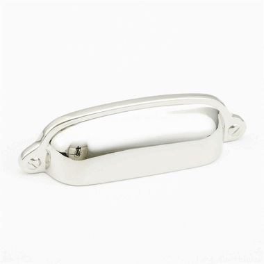 3 3/4 Inch (3 Inch c-c) Country Style Cup Pull (Polished Nickel Finish)