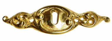3 3/4 Inch Solid Brass Victorian Escutcheon (Polished Brass Finish)