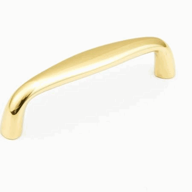 3 3/8 Inch (3 Inch c-c) Traditional Designs Cabinet Pull (Polished Brass Finish)