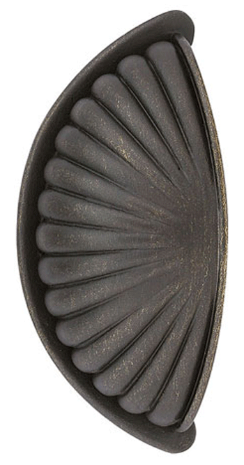 3 3/8 Inch (3 Inch c-c) Tuscany Bronze Fluted Bin Pull (Medium Bronze Finish)