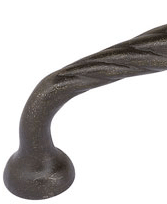 Emtek 3 5/8 Inch (3 Inch c-c) Tuscany Bronze Twist Fixed Pull (Medium Bronze Finish)