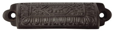 3 5/8 Inch Overall (3 Inch c-c) Traditional Square Eastlake Style Bin Pull (Oil Rubbed Bronze  Finish)