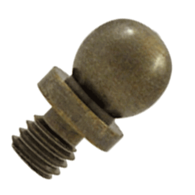 DELTANA 3/8 Inch Solid Brass Ball Tip Cabinet Finial (Antique Brass Finish)