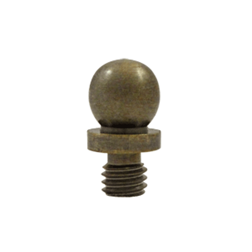 3/8 Inch Solid Brass Ball Tip Cabinet Finial (Antique Brass Finish)