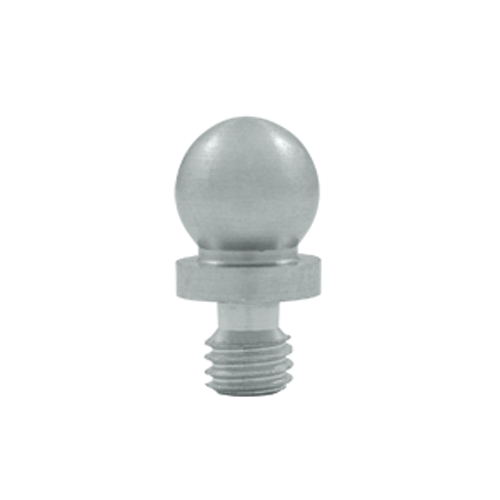 DELTANA 3/8 Inch Solid Brass Ball Tip Cabinet Finial (Brushed Chrome Finish)