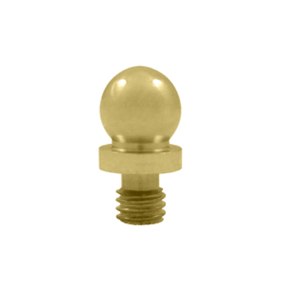 3/8 Inch Solid Brass Ball Tip Cabinet Finial (Polished Brass Finish)