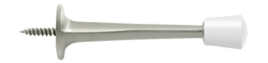 3 Inch Solid Zinc Alloy Baseboard Door Bumper (Brushed Nickel Finish)
