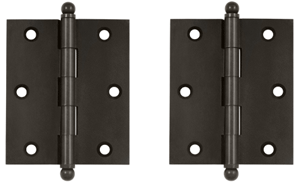 3 Inch x 2 1/2 Inch Solid Brass Cabinet Hinges (Oil Rubbed Bronze Finish)