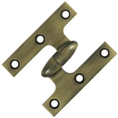 DELTANA 3 Inch x 2 1/2 Inch Solid Brass Olive Knuckle Hinge (Antique Brass Finish)