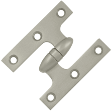 DELTANA 3 Inch x 2 1/2 Inch Solid Brass Olive Knuckle Hinge (Brushed Nickel Finish)