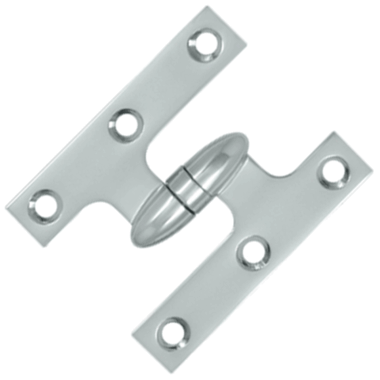 DELTANA 3 Inch x 2 1/2 Inch Solid Brass Olive Knuckle Hinge (Chrome Finish)