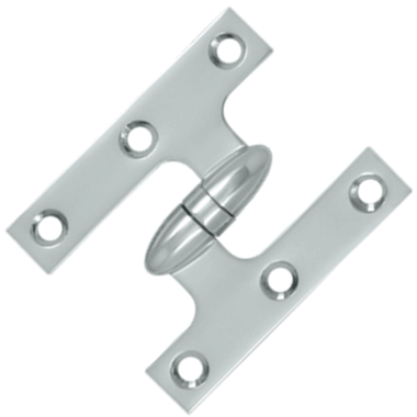 DELTANA 3 Inch x 2 1/2 Inch Solid Brass Olive Knuckle Hinge (Chrome Finish)