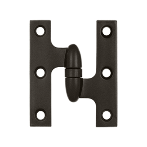 3 Inch x 2 1/2 Inch Solid Brass Olive Knuckle Hinge (Oil Rubbed Bronze Finish)