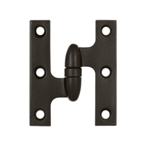 DELTANA 3 Inch x 2 1/2 Inch Solid Brass Olive Knuckle Hinge (Oil Rubbed Bronze Finish)