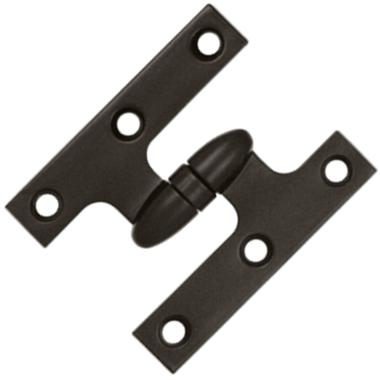 DELTANA 3 Inch x 2 1/2 Inch Solid Brass Olive Knuckle Hinge (Oil Rubbed Bronze Finish)