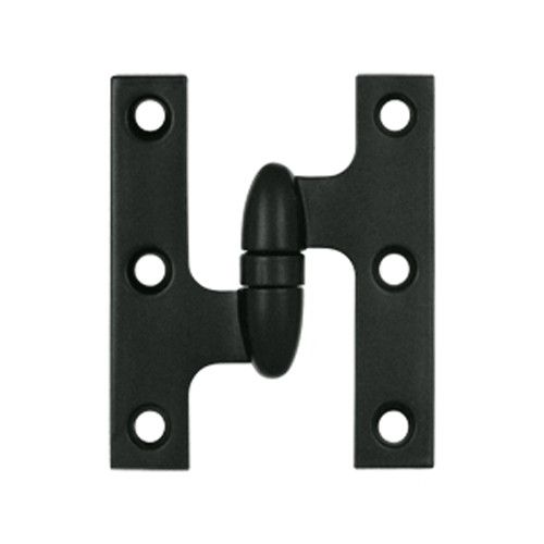 3 Inch x 2 1/2 Inch Solid Brass Olive Knuckle Hinge Paint Black Finish