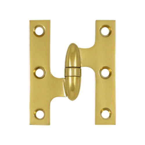 DELTANA 3 Inch x 2 1/2 Inch Solid Brass Olive Knuckle Hinge (PVD Finish)