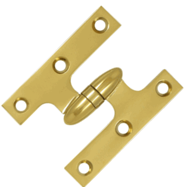 DELTANA 3 Inch x 2 1/2 Inch Solid Brass Olive Knuckle Hinge (PVD Finish)