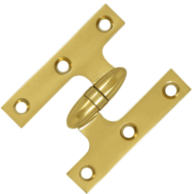 3 Inch x 2 1/2 Inch Solid Brass Olive Knuckle Hinge (PVD Finish)