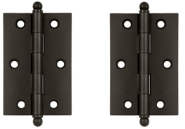 3 Inch x 2 Inch Solid Brass Cabinet Hinges (Oil Rubbed Bronze Finish)