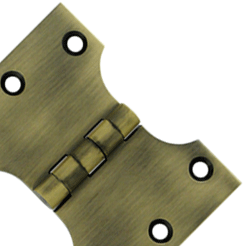 3 Inch x 4 Inch Solid Brass Parliament Hinge (Antique Brass Finish)
